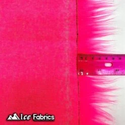 Neon Pink IceFabrics Square Shaggy Long Pile Faux Fur Fabric -Luxtex Store NeonPinkIceFabricsSquareShaggyLongPileFauxFurFabric 4