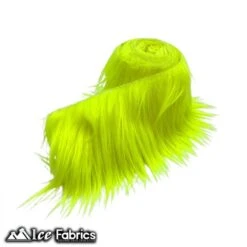 Neon Yellow Shaggy Mohair Strips Ribbon Faux Fur Fabric Pre Cut Roll -Luxtex Store NeonYellowShaggyMohairStripsRibbonFauxFurFabricPreCutRoll 1