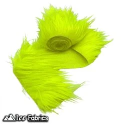 Neon Yellow Shaggy Mohair Strips Ribbon Faux Fur Fabric Pre Cut Roll -Luxtex Store NeonYellowShaggyMohairStripsRibbonFauxFurFabricPreCutRoll 2