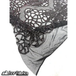 New Geometric 4 Way Stretch Sequin Fabric (20 Colors) -Luxtex Store NewBlackGeometric4WayStretchSequinFabric322