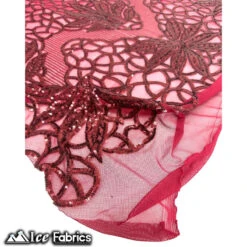 New Geometric 4 Way Stretch Sequin Fabric (20 Colors) -Luxtex Store NewBurgundyGeometric4WayStretchSequinFabric325