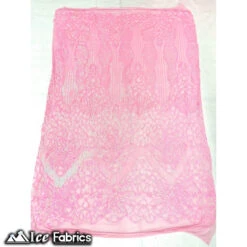 New Geometric 4 Way Stretch Sequin Fabric (20 Colors) -Luxtex Store NewCandyPinkGeometric4WayStretchSequinFabric317