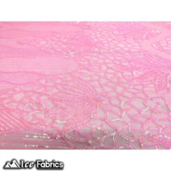 New Geometric 4 Way Stretch Sequin Fabric (20 Colors) -Luxtex Store NewCandyPinkGeometric4WayStretchSequinFabric318