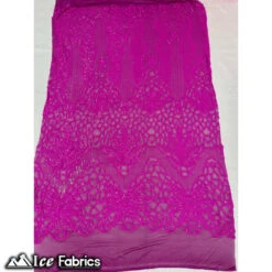 New Geometric 4 Way Stretch Sequin Fabric (20 Colors) -Luxtex Store NewFuchsiaGeometric4WayStretchSequinFabric328