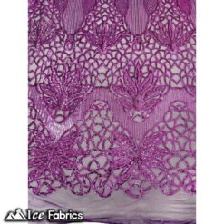 New Geometric 4 Way Stretch Sequin Fabric (20 Colors) -Luxtex Store NewPlumGeometric4WayStretchSequinFabric380