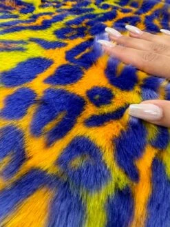 Orange Yellow Leopard Short Pile Faux Fur Fabric By The Yard -Luxtex Store Orange Yellow 7 f4a15565 12a0 4b05 98ed c7c1ecb0d65b