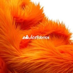 Orange Shaggy Mohair Long Pile Faux Fur Upholstery Fabric -Luxtex Store Orange3 2 1