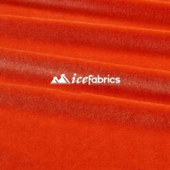 Orange Poly Spandex 4 Way Stretch Velvet Fabric/ Super Soft