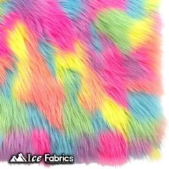 Pastel Rainbow IceFabrics Square Shaggy Long Pile Faux Fur Fabric -Luxtex Store PastelRainbowIceFabricsSquareShaggyLongPileFauxFurFabric 2
