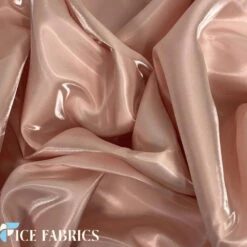 Peach Reflective Liquid Crystal Silky Satin Fabric -Luxtex Store PeachReflectiveLiquidThickSilkySatinCrystal3