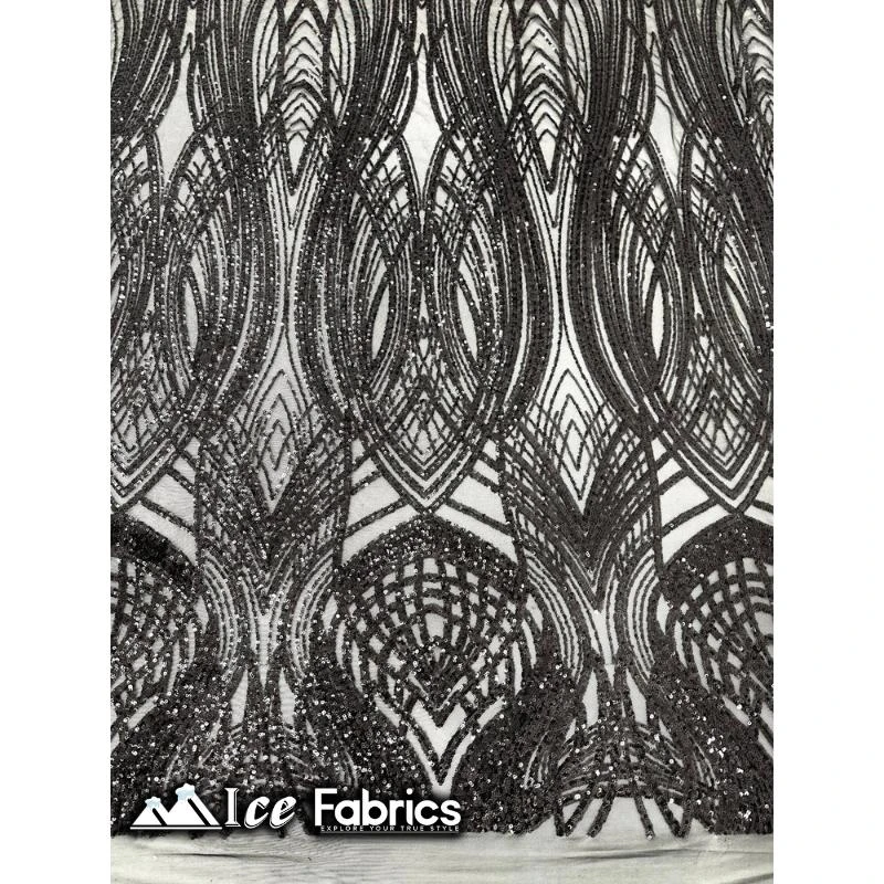 Peacock Sequin Fabric By The Yard 4 Way Stretch Spandex 4 Peacock Sequin Fabric By The Yard 4 Way Stretch Spandex - Image 2