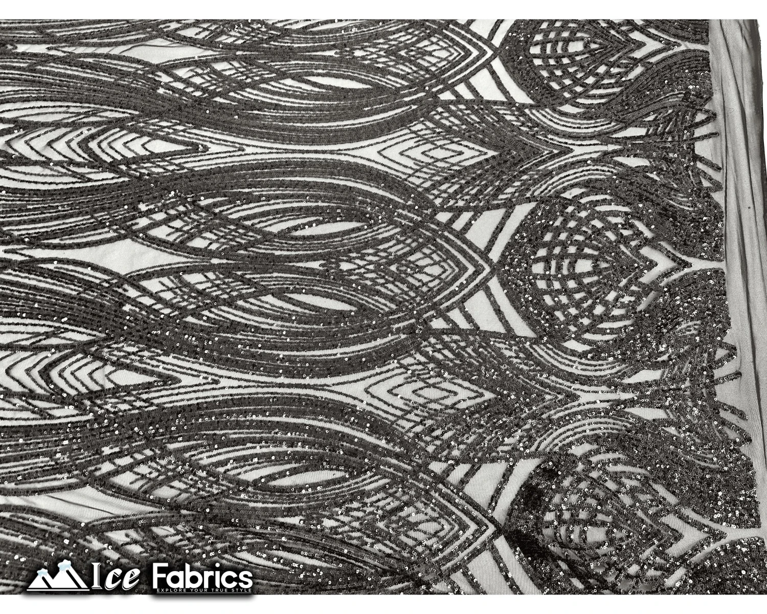 Peacock Sequin Fabric By The Yard 4 Way Stretch Spandex 6 Peacock Sequin Fabric By The Yard 4 Way Stretch Spandex - Image 4