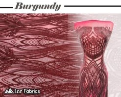 Peacock Sequin Fabric By The Yard 4 Way Stretch Spandex 26 Peacock Sequin Fabric By The Yard 4 Way Stretch Spandex -Luxtex Store PeacockSequinFabricByTheYard Burgundy4WaystretchSpandex 1