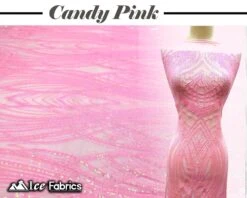 Peacock Sequin Fabric By The Yard 4 Way Stretch Spandex 32 Peacock Sequin Fabric By The Yard 4 Way Stretch Spandex -Luxtex Store PeacockSequinFabricByTheYard CandyPink4WaystretchSpandex 1