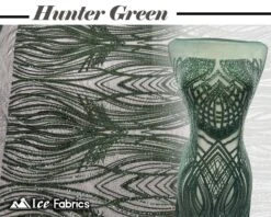 Peacock Sequin Fabric By The Yard 4 Way Stretch Spandex 27 Peacock Sequin Fabric By The Yard 4 Way Stretch Spandex -Luxtex Store PeacockSequinFabricByTheYard HunterGreen4WaystretchSpandex 1