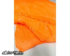 Peacock Sequin Fabric By The Yard 4 Way Stretch Spandex 34 Peacock Sequin Fabric By The Yard 4 Way Stretch Spandex -Luxtex Store PeacockSequinFabricByTheYard NeonOrange4WaystretchSpandex 3