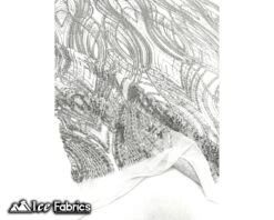 Peacock Sequin Fabric By The Yard 4 Way Stretch Spandex 39 Peacock Sequin Fabric By The Yard 4 Way Stretch Spandex -Luxtex Store PeacockSequinFabricByTheYard SilveronWhitemesh4WaystretchSpandex 3