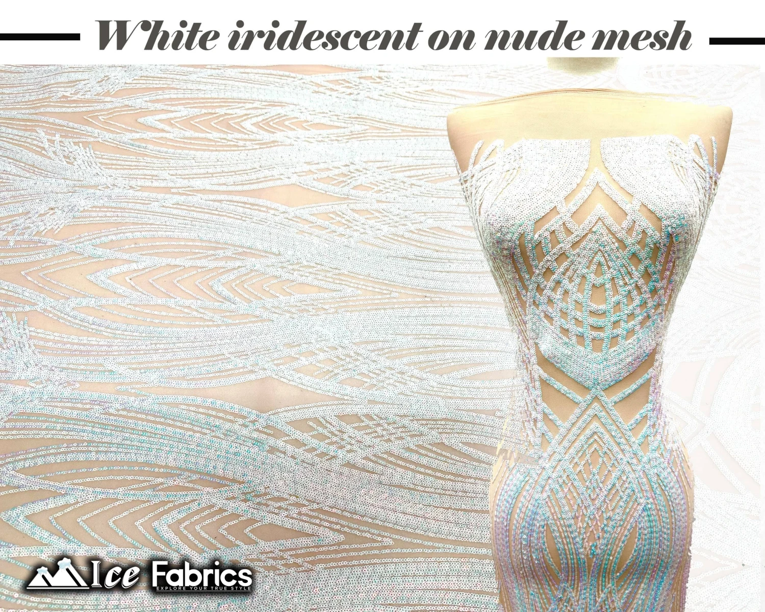 Peacock Sequin Fabric By The Yard 4 Way Stretch Spandex 21 Peacock Sequin Fabric By The Yard 4 Way Stretch Spandex - Image 19