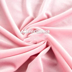 Pink Poly Spandex 4 Way Stretch Velvet Fabric/ Super Soft