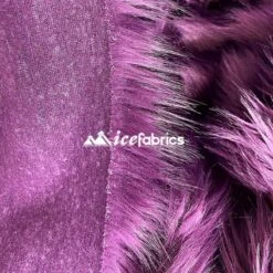 Plum Shaggy Mohair Long Pile Faux Fur Upholstery Fabric