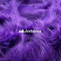 Purple Shaggy Mohair Long Pile Faux Fur Upholstery Fabric