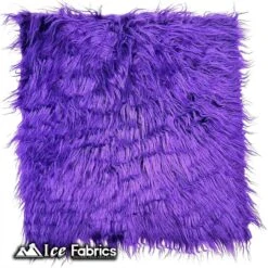 Purple IceFabrics Square Shaggy Long Pile Faux Fur Fabric