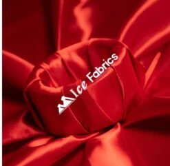 Red Shiny Bridal Satin Fabric