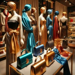 Orange Reflective Liquid Crystal Silky Satin Fabric -Luxtex Store ReflectiveThickSilkySatinAccessories 6