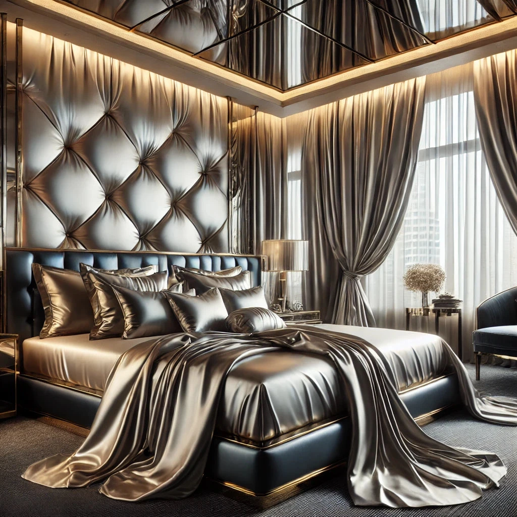 Baby Blue Reflective Liquid Crystal Silky Satin Fabric 9 Baby Blue Reflective Liquid Crystal Silky Satin Fabric - Image 7