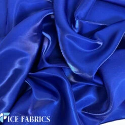 Royal Blue Reflective Liquid Crystal Silky Satin Fabric -Luxtex Store RoyalBlueReflectiveLiquidThickSilkySatinCrystal3