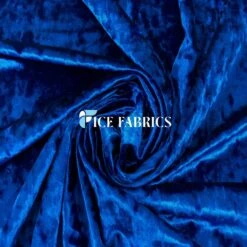 Royal Blue Stretch Crushed Velvet Fabric