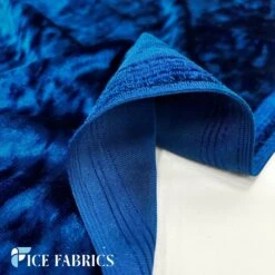 Royal Blue Stretch Crushed Velvet Fabric -Luxtex Store RoyalBlueStretchCrushedVelvetFabric4