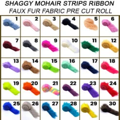 Shaggy Mohair Strips Ribbon Faux Fur Fabric Pre Cut Roll