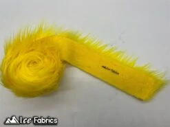 Yellow Shaggy Mohair Strips Ribbon Faux Fur Fabric Pre Cut Roll -Luxtex Store ShaggyMohairStripsRibbonFauxFurFabricPreCutRoll151