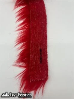 Red Shaggy Mohair Strips Ribbon Faux Fur Fabric Pre Cut Roll -Luxtex Store ShaggyMohairStripsRibbonFauxFurFabricPreCutRoll163