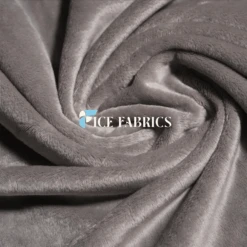 Grey Solid Minky Fabric By The Yard