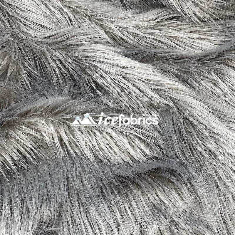 Silver Shaggy Mohair Long Pile Faux Fur Upholstery Fabric 5 Silver Shaggy Mohair Long Pile Faux Fur Upholstery Fabric - Image 3