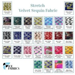Wavy Stretch Velvet Sequin Fabric