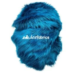 Teal Shaggy Mohair Long Pile Faux Fur Fabric By The Yard 8 Teal Shaggy Mohair Long Pile Faux Fur Fabric By The Yard -Luxtex Store Teal4