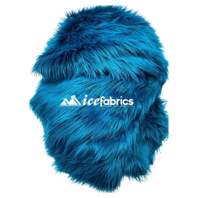 Teal Shaggy Mohair Long Pile Faux Fur Fabric By The Yard 5 Teal Shaggy Mohair Long Pile Faux Fur Fabric By The Yard - Image 3