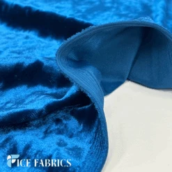 Teal Stretch Crushed Velvet Fabric -Luxtex Store TealStretchCrushedVelvetFabric4