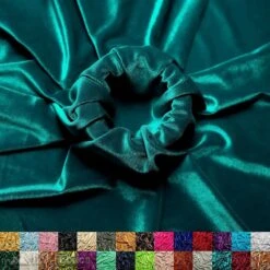 Teal Stretch Velvet Fabric Soft And Smooth