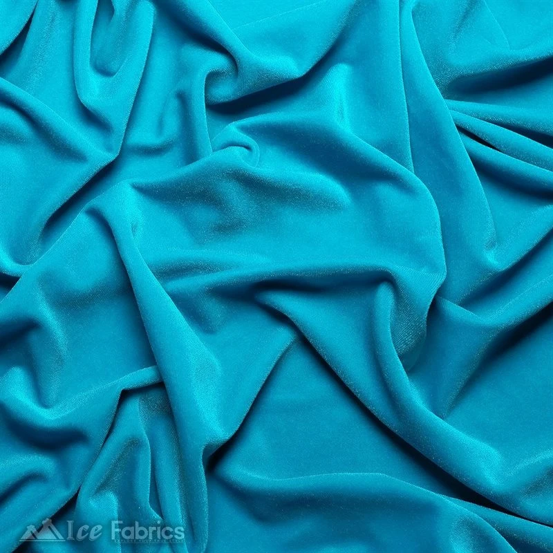 Turquoise Stretch Velvet Fabric Soft And Smooth 5 Turquoise Stretch Velvet Fabric Soft And Smooth - Image 3