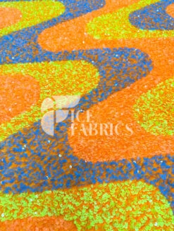 Wavy Neon Orange Yellow On Orange Stretch Velvet Sequin Fabric 10 Wavy Neon Orange Yellow On Orange Stretch Velvet Sequin Fabric -Luxtex Store WavySequinStretchVelvetFabricbyTheYard NeonOrangeYellowonOrangeVelvetforApparel Costume Decor4