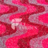 Wavy Neon Pink Blue Iridescent On Pink Stretch Velvet Sequin Fabric -Luxtex Store WavySequinStretchVelvetFabricbyTheYard NeonPinkBlueIridescentonPinkVelvetforApparel Costume Decor6