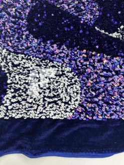 Wavy Purple White On Lavender Stretch Velvet Sequin Fabric -Luxtex Store WavySequinStretchVelvetFabricbyTheYard PurpleWhiteLavenderVelvetforApparel Costume Decor2