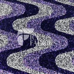 Wavy Purple White On Lavender Stretch Velvet Sequin Fabric -Luxtex Store WavySequinStretchVelvetFabricbyTheYard PurpleWhiteLavenderVelvetforApparel Costume Decor3
