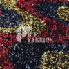 Wavy Red Black Gold On Black Stretch Velvet Sequin Fabric -Luxtex Store WavySequinStretchVelvetFabricbyTheYard RedBlackGoldonBlackVelvetforApparel Costume Decor6
