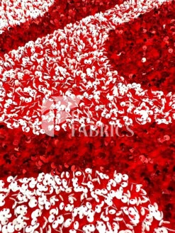 Wavy Red White On Red Stretch Velvet Sequin Fabric 10 Wavy Red White On Red Stretch Velvet Sequin Fabric -Luxtex Store WavySequinStretchVelvetFabricbyTheYard RedWhiteonRedVelvetforApparel Costume Decor2