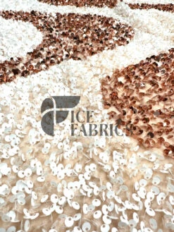 Wavy Rose Gold White On Rose Gold Stretch Velvet Sequin Fabric -Luxtex Store WavySequinStretchVelvetFabricbyTheYard RoseGoldWhiteonRoseGoldVelvetforApparel Costume Decor4
